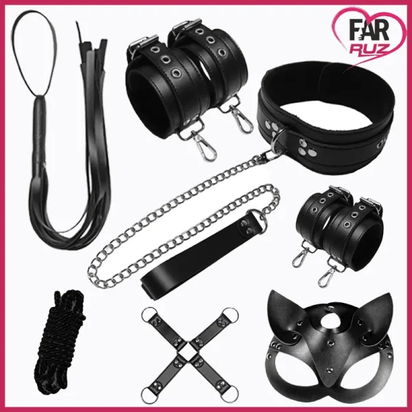 Farruz Black 8 Parçalı BDSM Fantezi Fetiş Seti