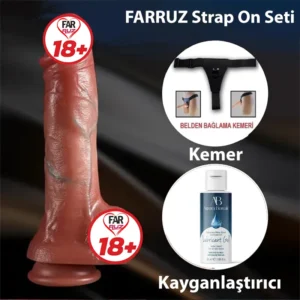Farruz Satisfaction Real Ball Çift Katmanlı Strap On Seti