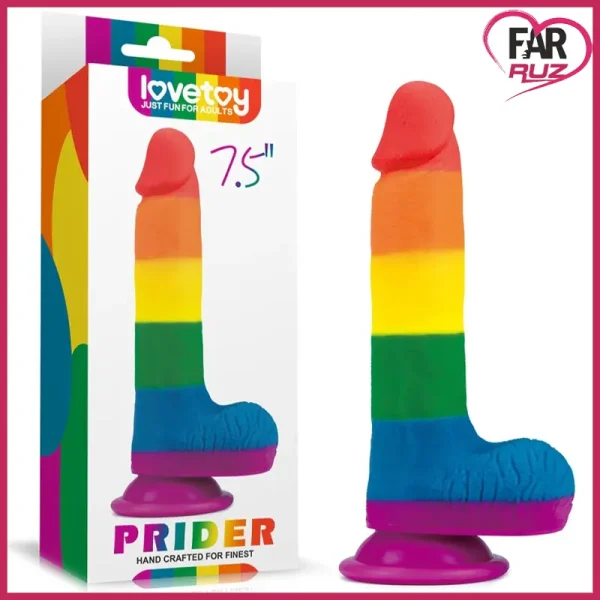 Lovetoy Prider Gökkuşağı Renkli 20 Cm Dildo